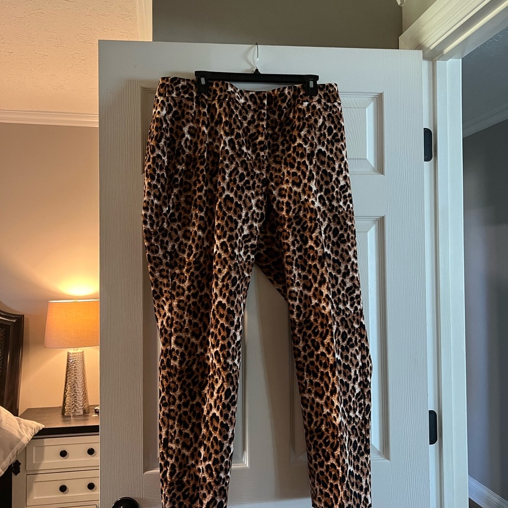 Talbots Animal Print Ankle Pants, Size 16W